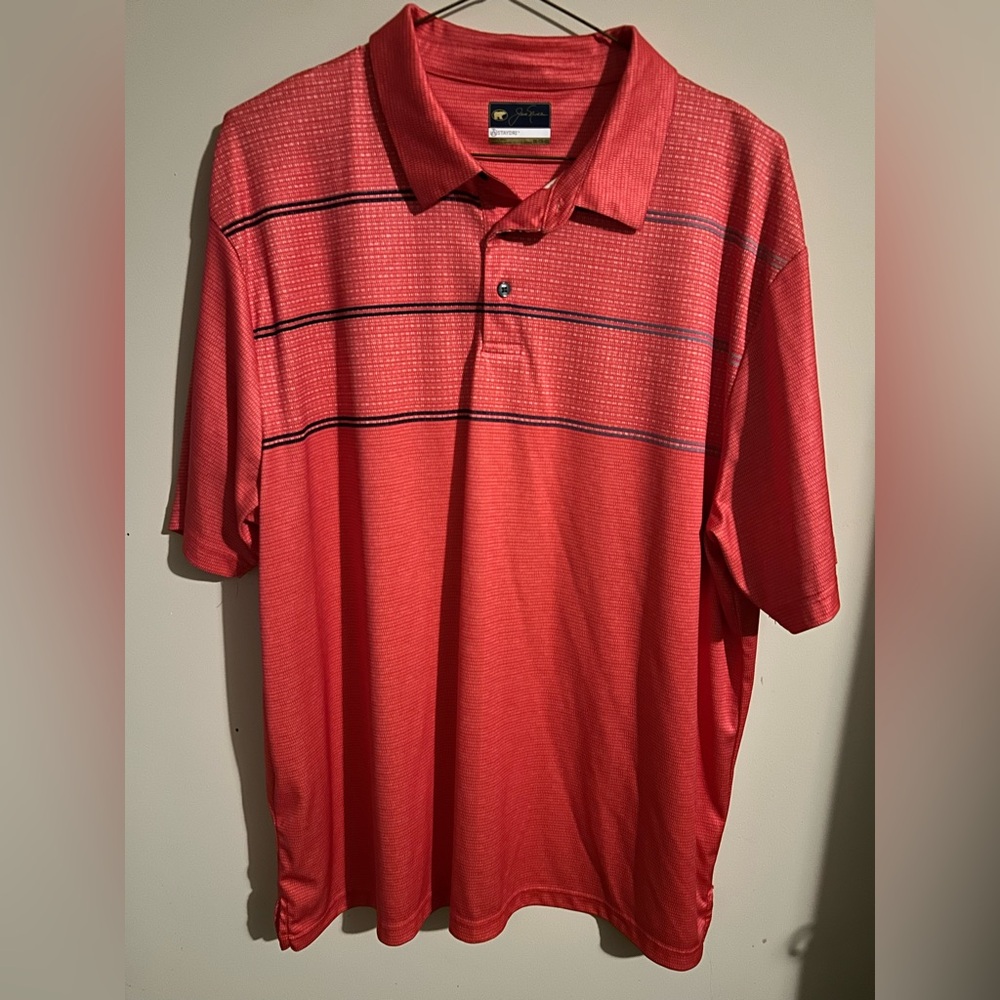 Jack Nicklaus Men’s Coral and Navy Polo
